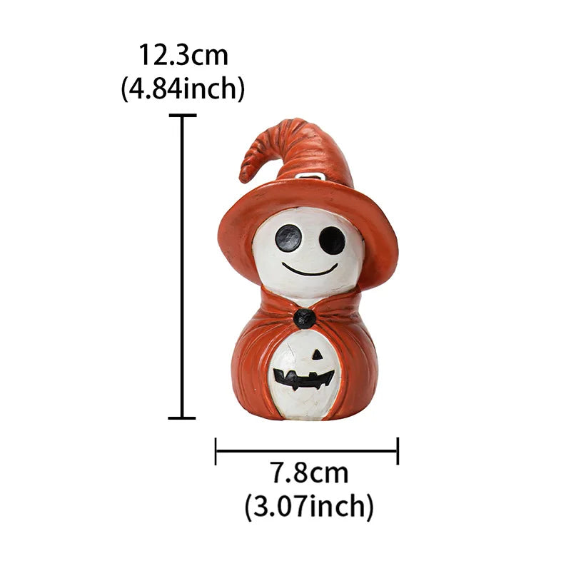 Halloween Desktop Decoration Props Spooky Creat Resin Ornaments Cute Style Smiling Wizard Crafts Festival Decor Ornaments