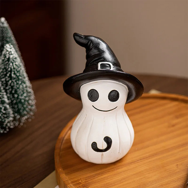 Halloween Desktop Decoration Props Spooky Creat Resin Ornaments Cute Style Smiling Wizard Crafts Festival Decor Ornaments