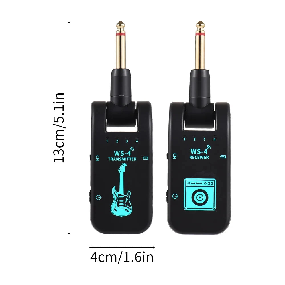 Guitar Wireless System 2.4G Wireless Guitar System Guitar Transmitter Receiver Set For Electric Guitar Bass 48k/16bit Real-time