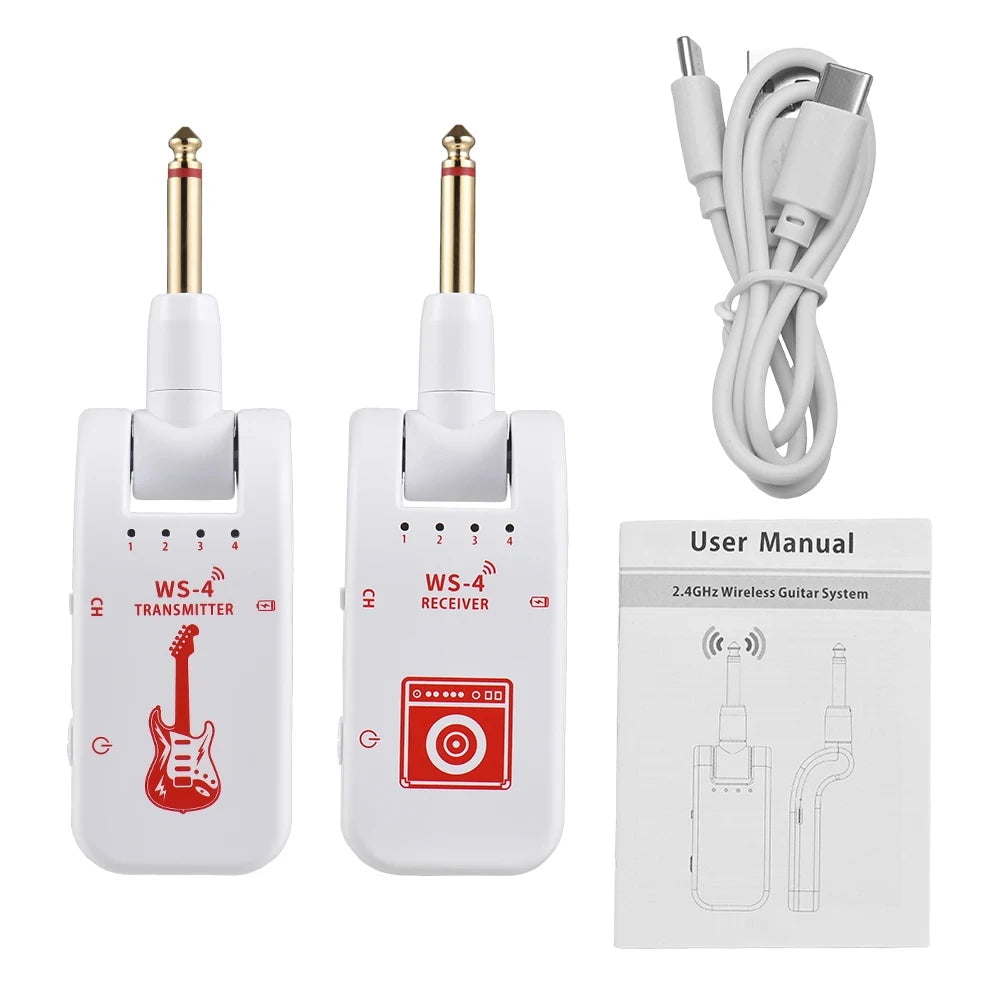 Guitar Wireless System 2.4G Wireless Guitar System Guitar Transmitter Receiver Set For Electric Guitar Bass 48k/16bit Real-time