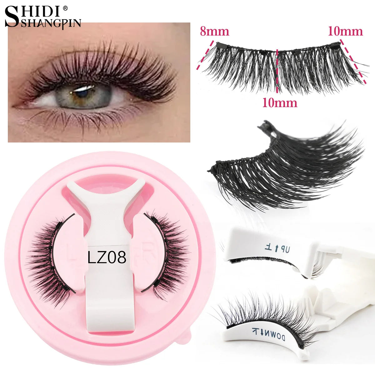 New 1 Pair Magnetic Eyelashes Set Fluffy Mink Lashes 5 Styles Reusable Magnetic Eyelash and Tweezers Kit Lash Extensions Makeup