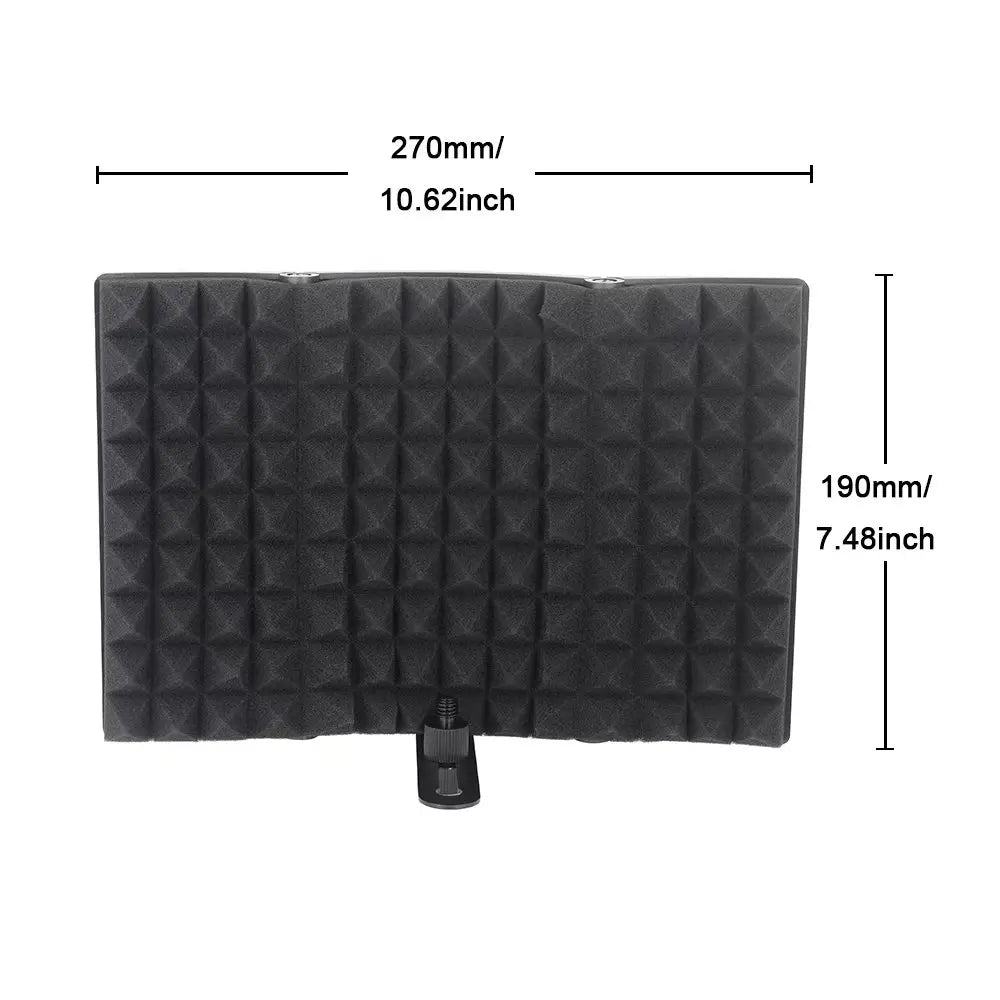 Microphone isolation hood, foldable microphone shield with triple sound isolation, suitable for microphone recording equipment