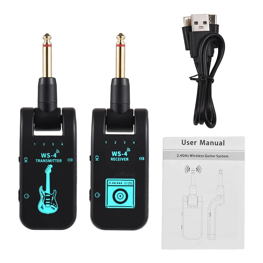 Guitar Wireless System 2.4G Wireless Guitar System Guitar Transmitter Receiver Set For Electric Guitar Bass 48k/16bit Real-time