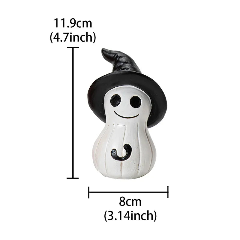 Halloween Desktop Decoration Props Spooky Creat Resin Ornaments Cute Style Smiling Wizard Crafts Festival Decor Ornaments